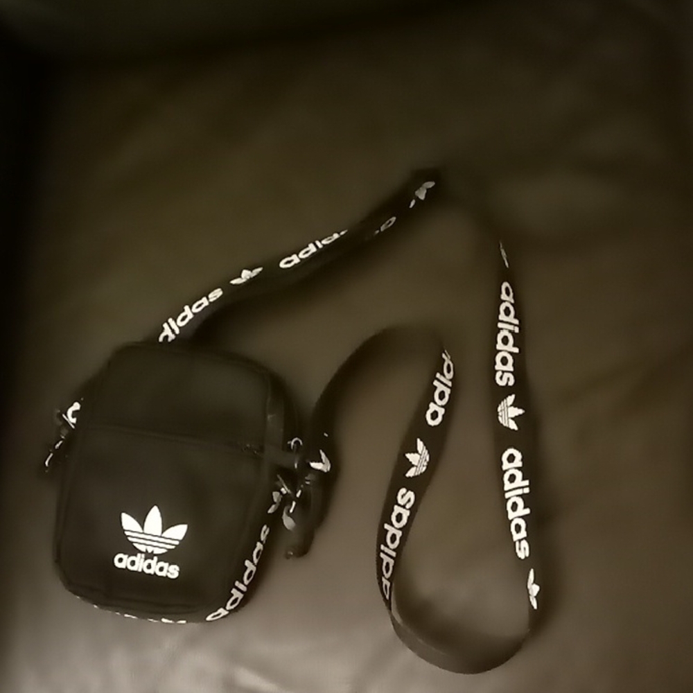 Adidas Black Belt Bag with Logo Strap